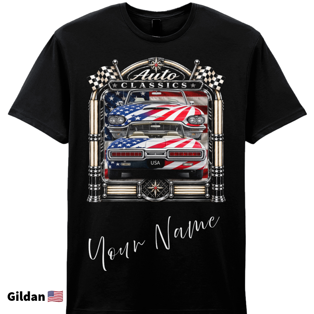 Auto Classics Gildan SoftStyle® T-Shirt USA Muscle Car (Personalised)