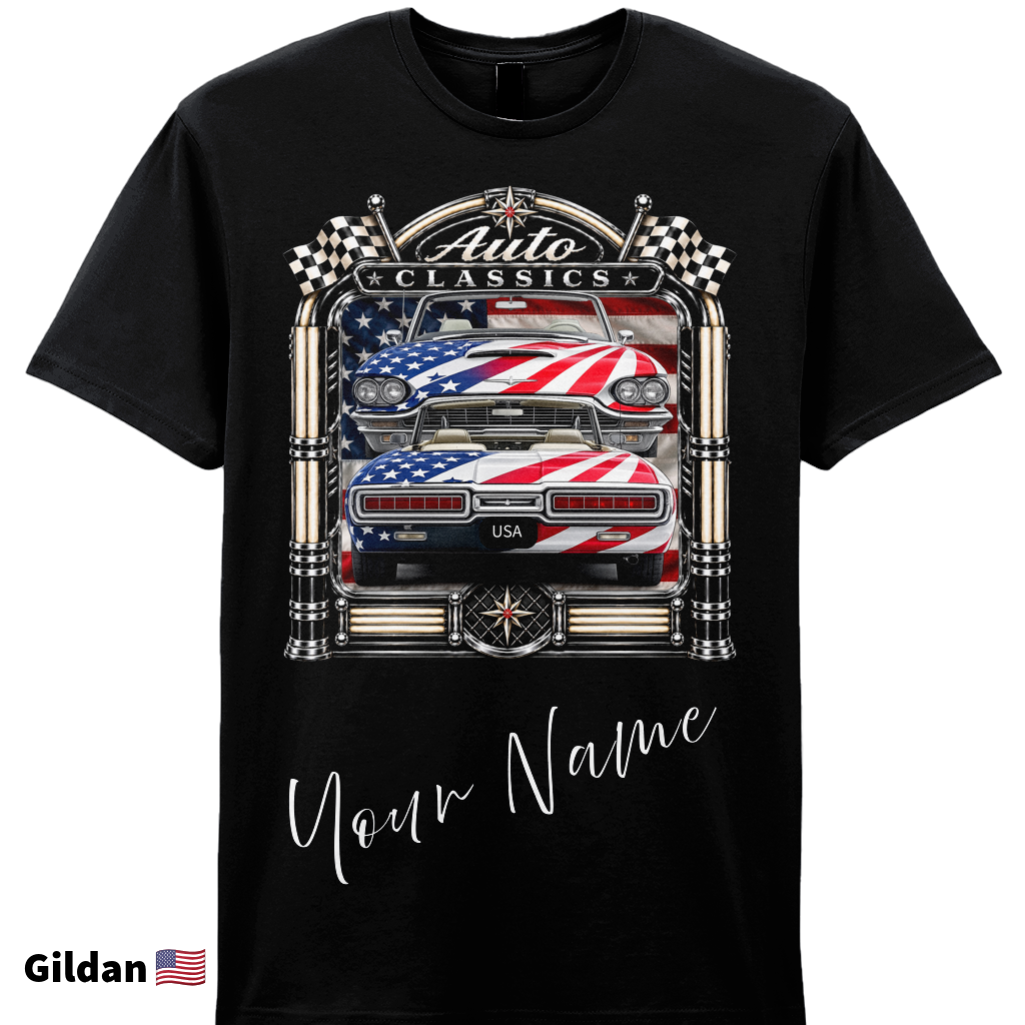 Auto Classics Gildan SoftStyle® T-Shirt USA Muscle Car (Personalised)