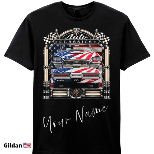 Auto Classics Gildan SoftStyle® T-Shirt USA Muscle Car (Personalised)