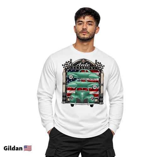 Auto Classics 1938 Luxury Coupe Green Gildan Ultra Cotton® Long Sleeve T-Shirt