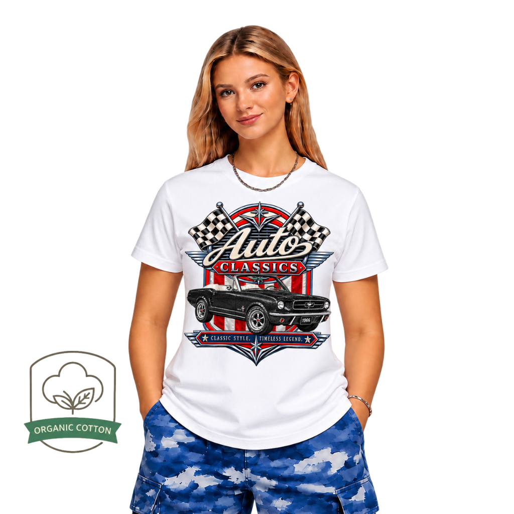 Auto Classics Stanley/Stella Organic Cotton T-Shirt Muscle Car Black