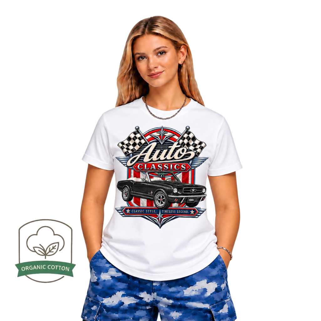 Auto Classics Stanley/Stella Organic Cotton T-Shirt Muscle Car Black
